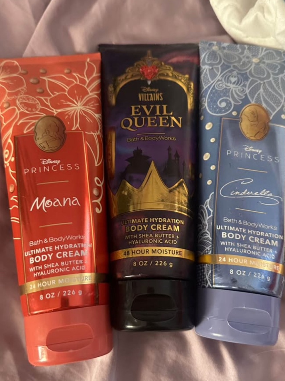 Bath & Body Works Princess & Villains Collection Body Creams - Red, Purple, Blue